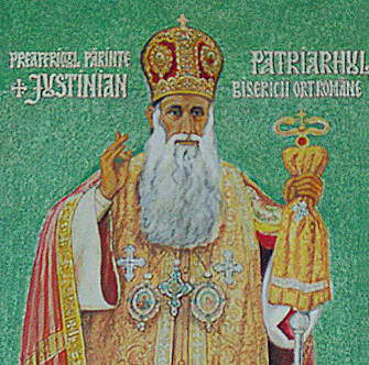Preafericitul Patriarh Justinian Marina - portret votiv în biserica Mănăstirii Radu Vodă Preafericitul Patriarh Justinian Marina - portret votiv în biserica Mănăstirii Radu Vodă